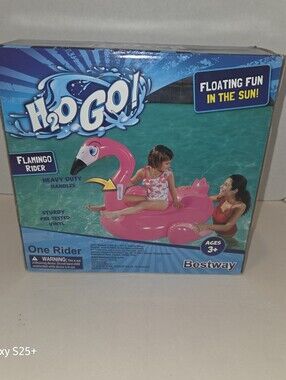H2O GO Fancy Pink Flamingo Animal INFLATABLE Ride On Pool Float Age 3+ 50X41